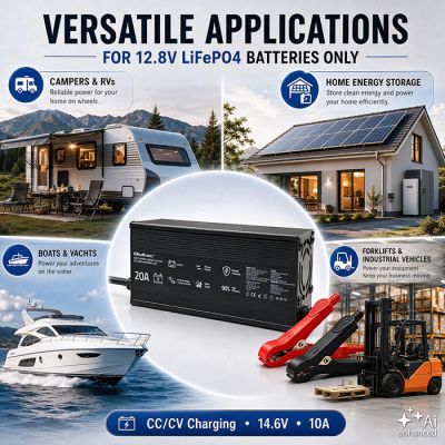 Qoltec Specialist lādētājs 12V LiFePO4 baterijām