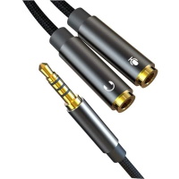 Audio splitter 3.5mm stereo 4 pin - 2 X audio socket 3.5mm (microphone un audio) ― DELTAMOBILE