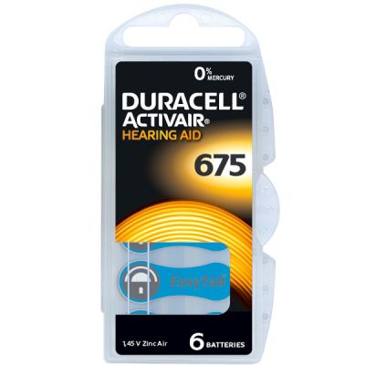 Battery hearing aid Duracell Activeair PR44 (675, 675A, 675F, ZA675F) 6pcs. (1) ― DELTAMOBILE