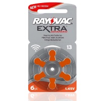 Battery hearing aid Rayovac Extra PR48 (A13, 13A, B26PA, ME8Z) .6pcs ― DELTAMOBILE