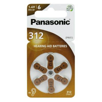 Baterija dzirdes aparātiem Panasonic PR41 (A312, B3124, L312ZA). 6gab.  ― DELTAMOBILE