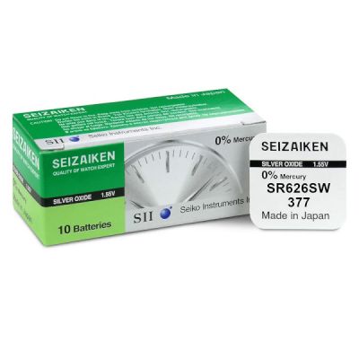 Seizaiken/Seiko 377 (SR626SW) sudraba oksīda baterijas, 10 gab. ― DELTAMOBILE
