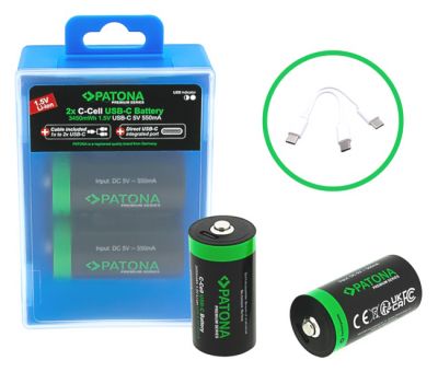 Battery LR14 (C) 3450mWh Li-ion 1.5V ( 2pcs., with integrated charger USB-C) ― DELTAMOBILE