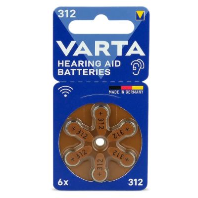 Батарея для слуховых аппаратов Varta PR41 (312, A312, B3124, L312ZA). 6шт. ― DELTAMOBILE