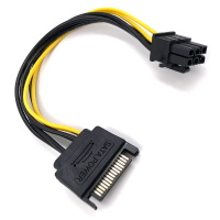 Power cable adapter SATA 15pin to PCI-e 6pin (15cm)  ― DELTAMOBILE