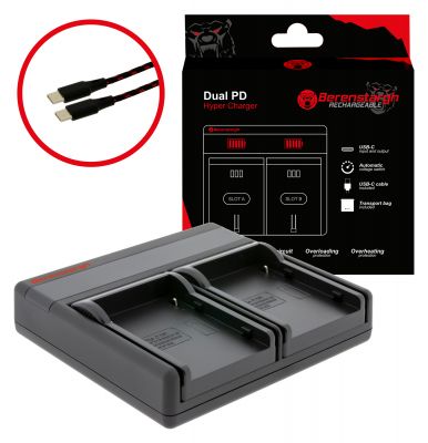 Berenstargh Dual PD Hyper Charger for Canon BP-915 BP-945 CGA-DU14 BP-930G USB-C in/out Powerbankfu — Patona