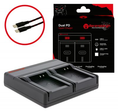 Berenstargh Dual PD hiperlādētājs Canon NB-10L USB-C ieejas/izejas power bankas funkcijai — Patona