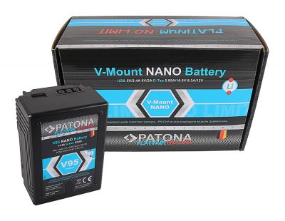 PATONA Platinum NANO V95 V-Mount 95Wh f. Sony DSR 600P 650P 652P HDW 800P PDW 850 BP-150w RED ARRI — Patona