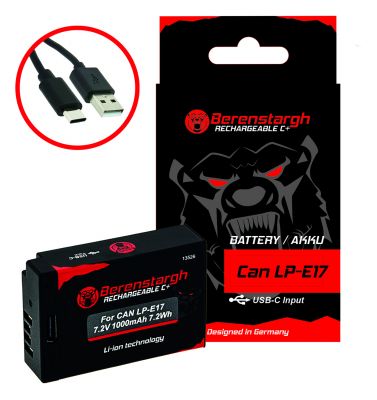 Батарея Berenstargh с USB-C входом для Canon LP-E17 EOS RP 77D 200D 750D 760D 8000D Kiss X8i M3 Rebel Rebel T6i — Patona