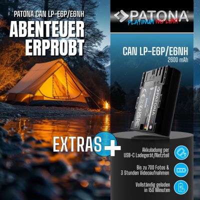 Батарея PATONA Platinum с USB-C входом для Canon EOS R5 Mark II LP-E6P LP-E6NH LP-E6N LP-E6 — Patona