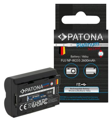 PATONA Platinum Battery with USB-C Input for Fuji FinePix NP-W235 XT-4 XT4 — Patona
