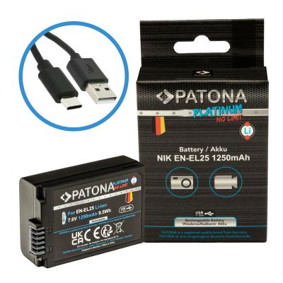 PATONA Platinum Battery with USB-C Input for Nikon EN-EL25 Nikon Zfc Nikon Z50 Nikon Z30 — Patona