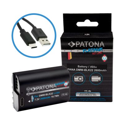 Батарея PATONA Platinum с USB-C входом для Panasonic DMW-BLK22 S5 G9 GH5 GH5S — Patona