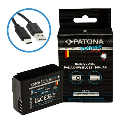 Батарея PATONA Platinum с USB-C входом для Panasonic DMW-BLC12 FZ2000 FZ300 GX8 G81 GH2 — Patona