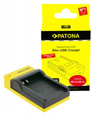 PATONA Slim USB Charger with USB-C Input for Canon NB-4L Digital Ixus i zoom i zoom i7 i7 800 IS 850 IS — Patona