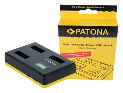 PATONA USB trīskāršais lādētājs Canon NB-13L PowerShot G5 X G5X G7 X G7 X Mark II G7X G9 X G9X, ieskaitot USB Type C kabeli — Patona