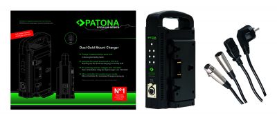 PATONA Premium Gold Mount Dual Charger for Panasonic AN-190W BL-BP150 BP-150S with 4-Pin XLR Cable — Patona