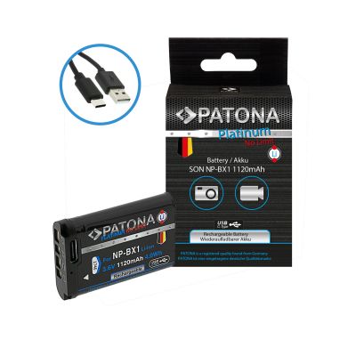 PATONA Platinum Battery with USB-C Input for Sony CyberShot DSC RX100 NP-BX1 DSC HX300 — Patona