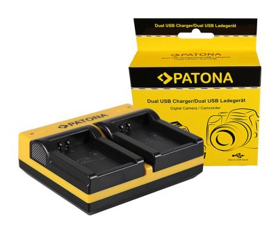 PATONA Dual Charger priekš Canon LP-E12 EOS M, ieskaitot Micro-USB kabeli — Patona