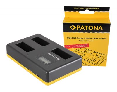 Тройное зарядное устройство PATONA USB для Canon LP-E17 EOS 750D, EOS 760D, EOS 8000D, Kiss X8i, Rebel, Rebel T6i, Rebel T6s, T6i, T6s с кабельом USB Type C — Patona