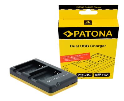 Двойное быстрое зарядное устройство PATONA для Canon LP-E10 LPE10 с USB-C кабелем — Patona