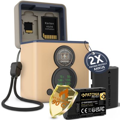Ретро зарядная коробка PATONA PROTECT с двумя батареями для Canon LP-E6P/NH — Patona