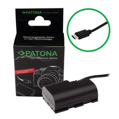PATONA Premium USB-C ieejas akumulatora adapteris Canon LP-E6 LP-E6N LP-E6NH XC10 EOS R EOS 80D 7D 70D 6D 6D 60D — Patona