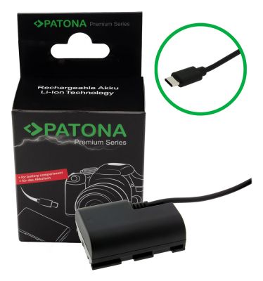 PATONA Premium USB-C ieejas akumulatora adapteris Canon LP-E6P LPE6P EOS R5 R5 Mark II R6 /R6 Mark II — Patona