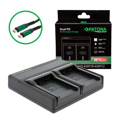 PATONA Premium Dual PD Performance Charger for Canon SLB-10A incl. USB-C Input/Output — Patona