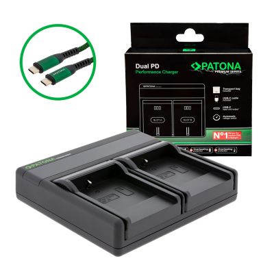 PATONA Premium Dual PD veiktspējas lādētājs Casio NP-40, ieskaitot USB-C ieeju/izeju — Patona