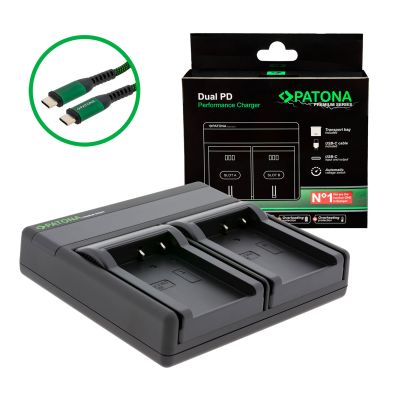 PATONA Premium Dual PD Performance Charger для Casio NP-90 с USB-C входом/выходом — Patona