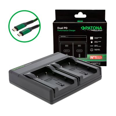 PATONA Premium Dual PD Performance Charger priekš JVC BN-VF808U, ieskaitot USB-C ieeju/izeju — Patona
