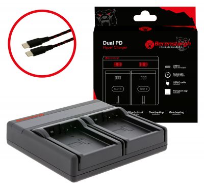 Berenstargh Dual PD Hyper Charger priekš Panasonic DMW-BLD10 USB-C ieejas/izejas power bankas funkcija — Patona