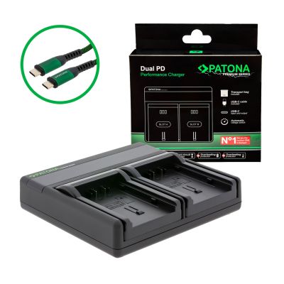 PATONA Premium Dual PD Performance lādētājs Panasonic VBN130, ieskaitot USB-C ieeju/izeju — Patona