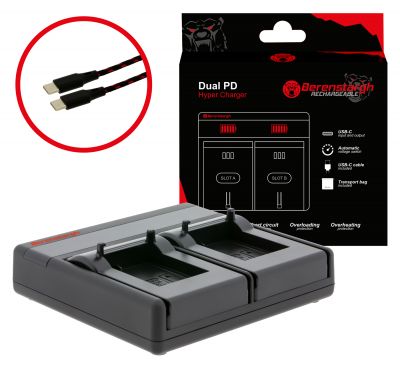 Berenstargh Dual PD Hyper Charger for GoPro AHDBT-301 AHDBT-302 USB-C in/out Power Bank Function — Patona