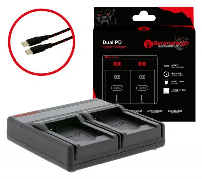 Berenstargh Dual PD Hyper Charger for Panasonic DMW-BCL7 USB-C ieejas/izejas power bankas funkcija — Patona