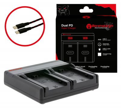 Berenstargh Dual PD Hyper Charger priekš Sony FZ100 USB-C ieejas/izejas power bankas funkcija — Patona