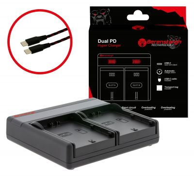 Berenstargh Dual PD Hypercharger для JVC SSL-JVC70 и функция USB-C входа/выхода пауэрбанка JVC SSL-JVC75 — Patona