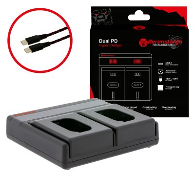 Berenstargh Dual PD Hyper Charger for Panasonic DMW-BLK2 USB-C ieejas/izejas power bankas funkcija — Patona