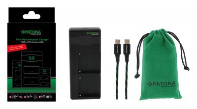 PATONA Premium Twin Performance PD lādētājs Sony F550, F750, F970, FM50, FM500H, ieskaitot USB-C kabeli — Patona