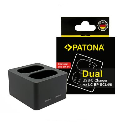 PATONA dubultais lādētājs Leica Q3, Q4 BP-SCL4 un BP-SCL6, ieskaitot USB-C kabeli — Patona