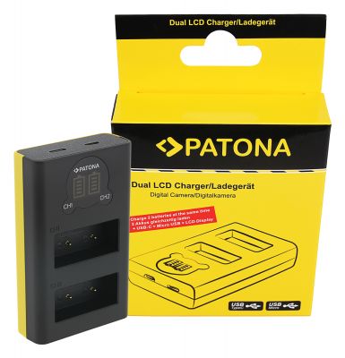 PATONA Dual LCD USB lādētājs Fuji NP-W126 HS30 EXR HS30EXR HS-30EXR HS33 EXR HS33EXR HS-33EXR XPro 1 X-Pro 1 — Patona