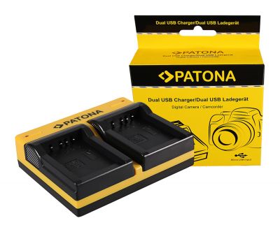 PATONA Dual Charger for Samsung SLB-0837B IA-BH130C IA-BH130LB Digimax i85 L74 wide incl. Micro-USB — Patona
