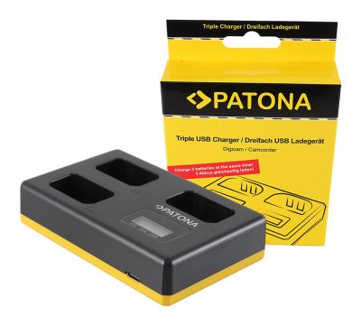 Тройное зарядное устройство PATONA USB для Sony NP-FW50 NEX.3 NEX.3C NEX.5 NEX.5A RX1R III DSC-RX1RM3 с USB — Patona