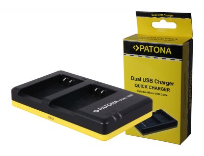 PATONA Dual Fast Charger priekš Nikon ENEL20 EN-EL20, ieskaitot Micro-USB kabeli — Patona