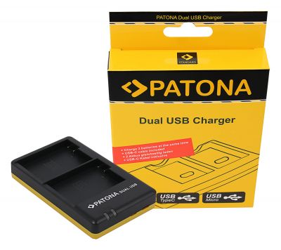 PATONA Dual Fast Charger priekš Nikon EN-EL15 ENEL15, ieskaitot USB-C kabeli — Patona