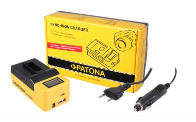 PATONA Sinhronais USB lādētājs GoPro Hero 8 AHDBT-801 Hero 7 AHDBT-701 Hero 6 Hero 5 AHDBT-501 ar LCD displeju — Patona