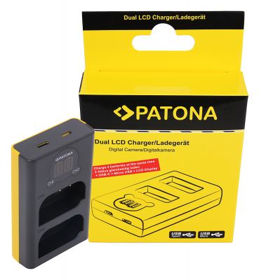 PATONA Dual LCD USB lādētājs Panasonic DMW-BLK22 DC-S5 DC-S9 — Patona