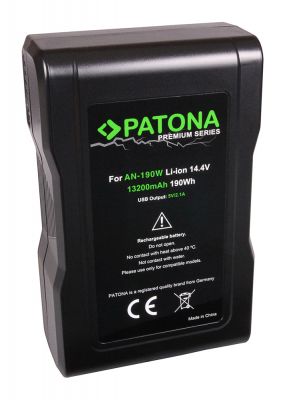 Премиальная батарея PATONA для Anton Bauer AN-190W Gold Mount ARRI Alexa Blackmagic URSA D-Tap USB-Output — Patona