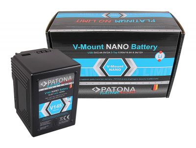 PATONA Platinum NANO V145 V-stiprinājums 142Wh f. Sony DSR 600P 650P 652P HDW 800P PDW 850 BP-150w RED ARRI — Patona